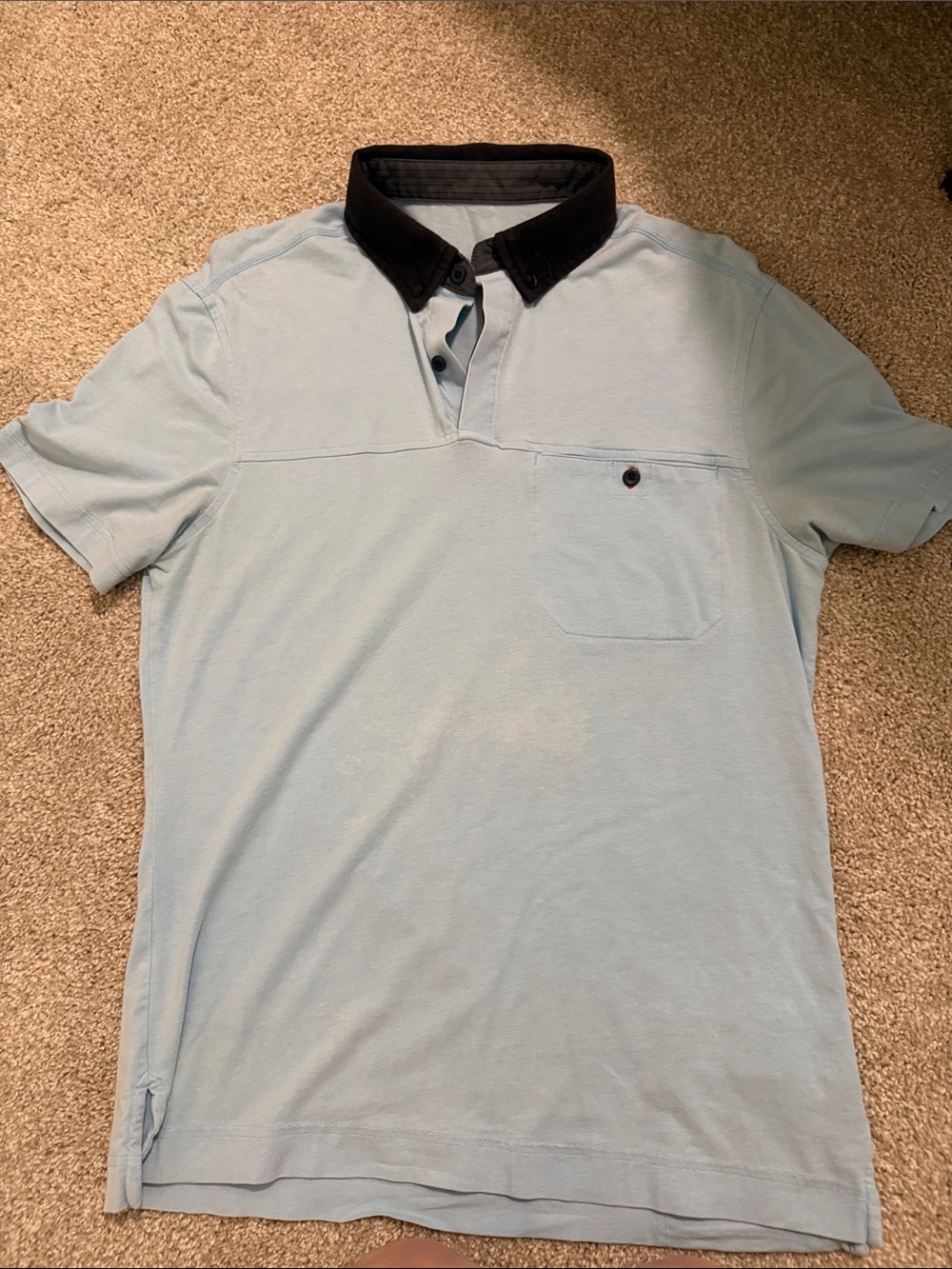 lululemon athletica Pale Blue Polo with Black Collar